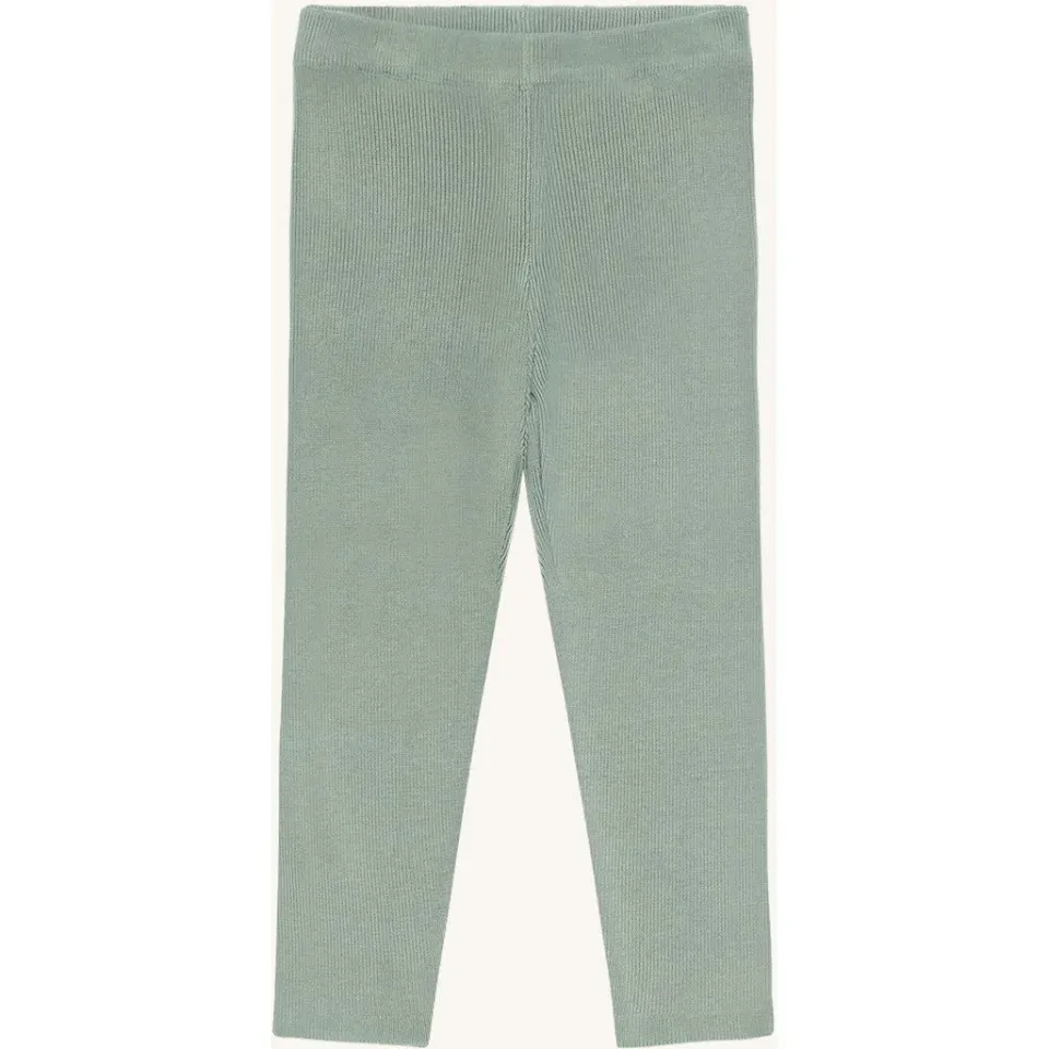 Hust & Claire Lui Knit Rib leggings Forest Fog bambus