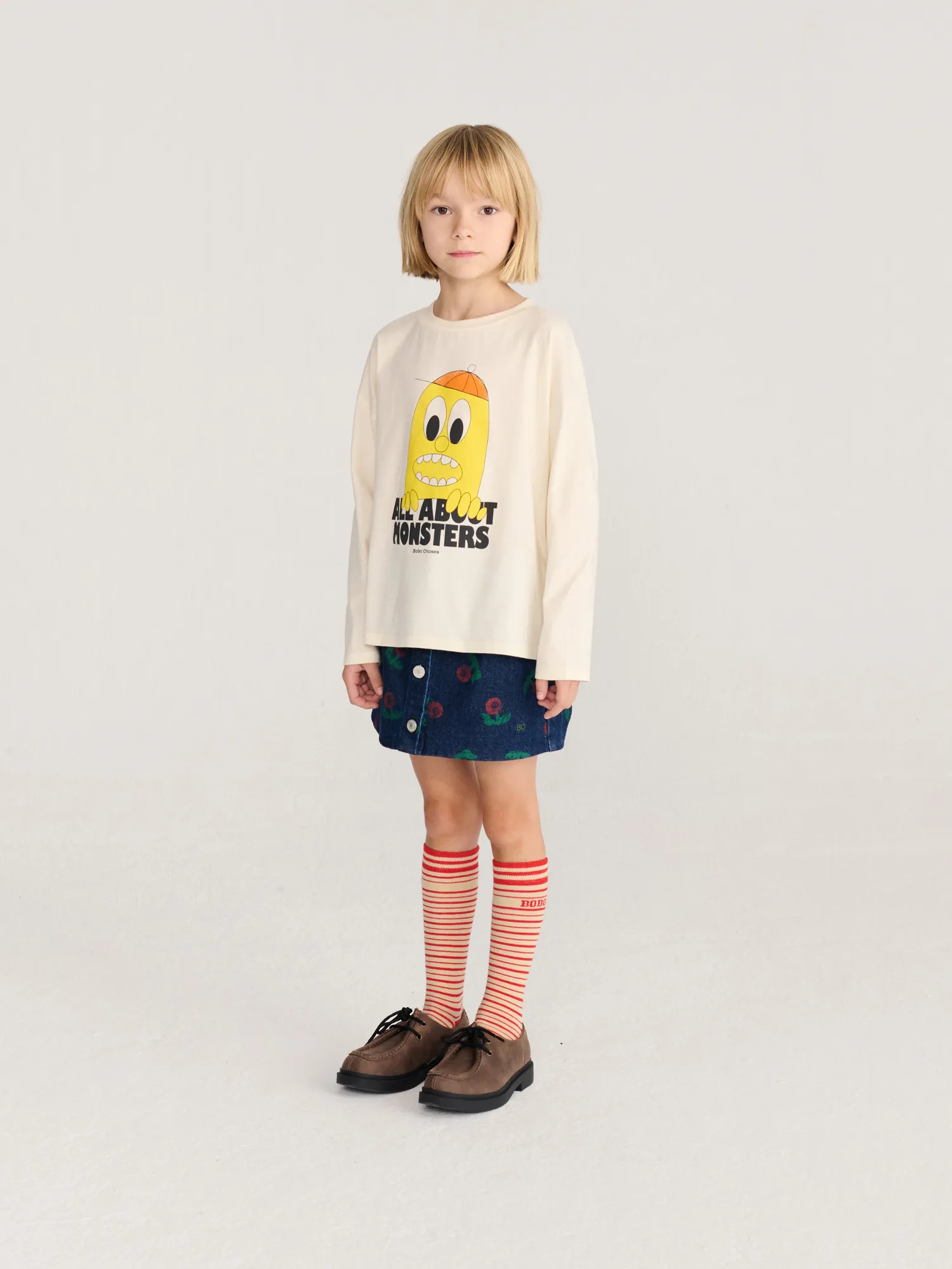 Bobo Choses Bigtooth Lemon t-shirt 2-3Y offwhite bomuld