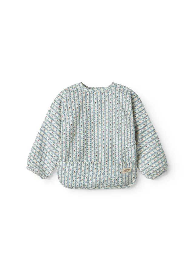MarMar Copenhagen Apron LS spiseforklæde Floral Stripe langærmet