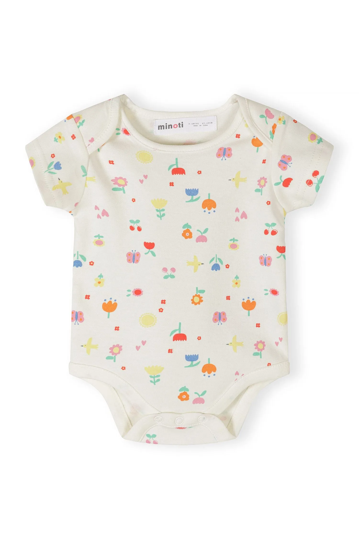 Minoti 44533 body 5-pak lyseblå blomster pige