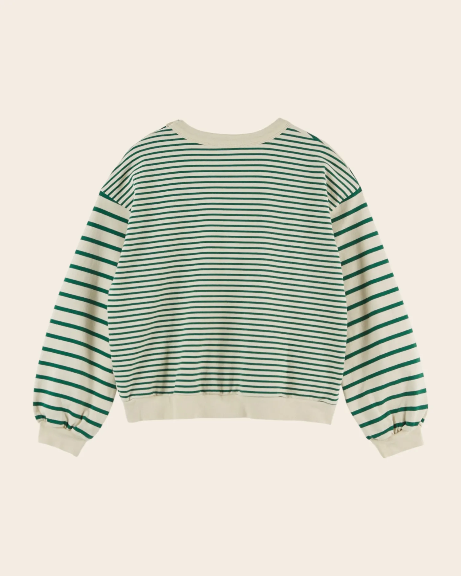 Emile et Ida sweatshirt grøn stribet øko bomuld