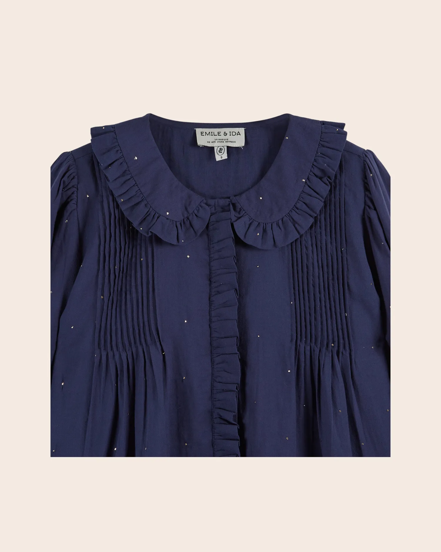 Emile et Ida Estellation blouse navy mukesh volant