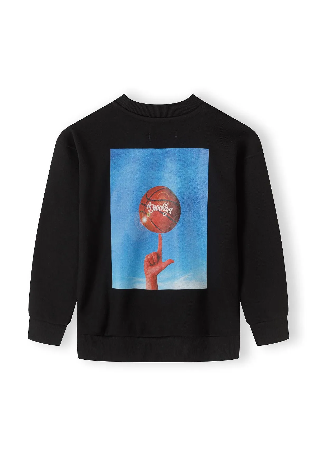 Minoti 42557 sweatshirt sort oversized broderi