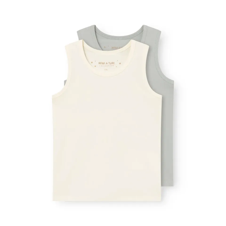 MINI A TURE MATYOON tanktop 2-pak grå økologisk bomuld