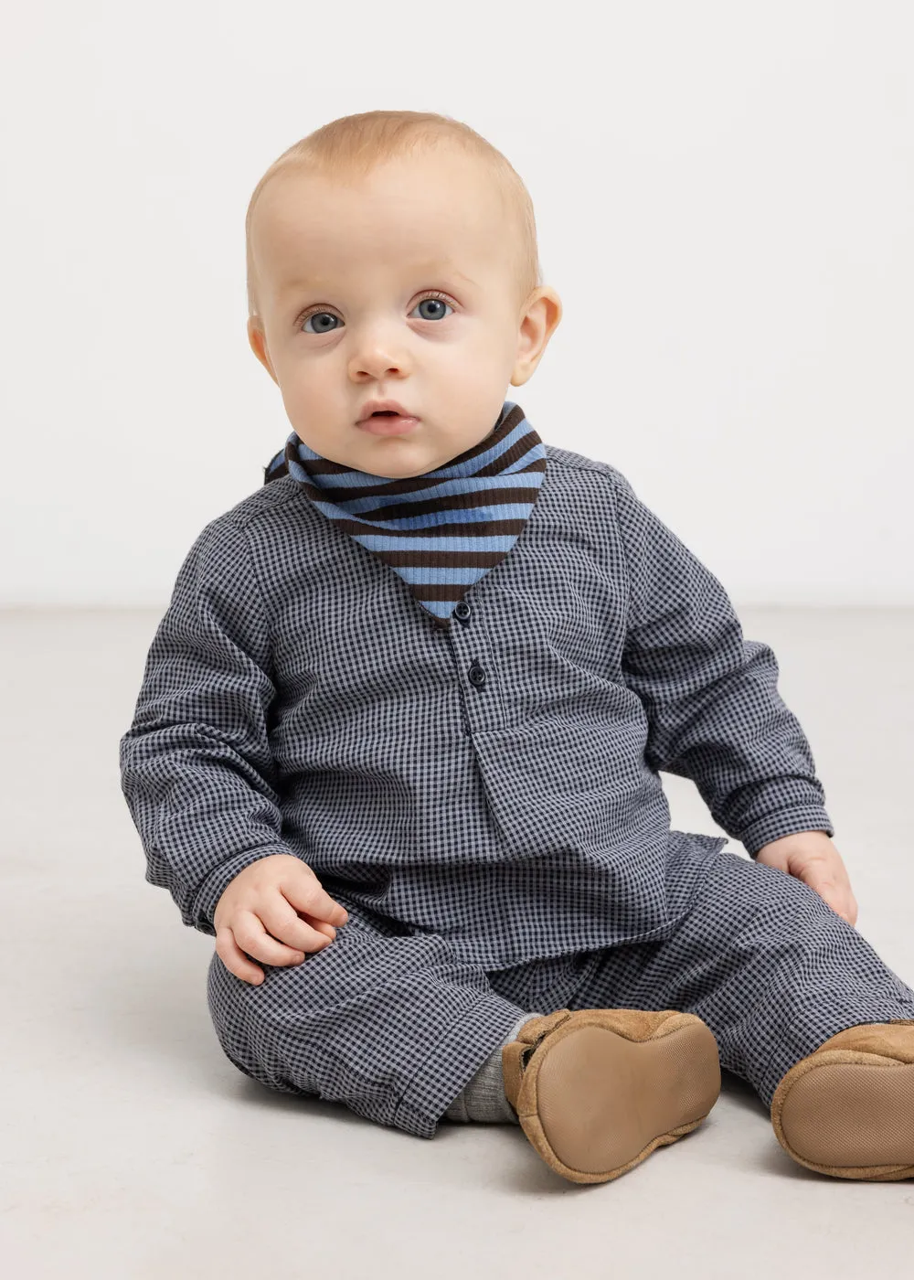MarMar Panto bukser pigeon blue check seersucker