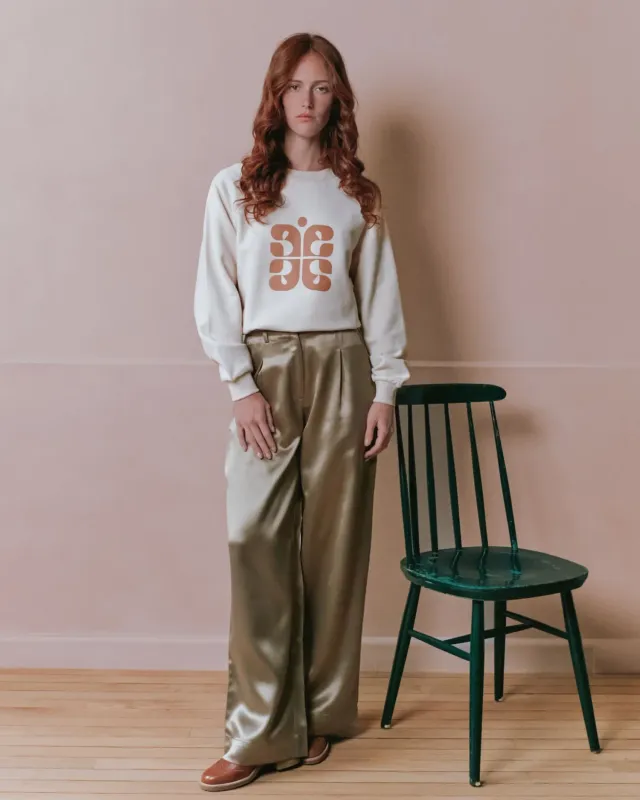 Emile et Ida Enrico palazzo bukser beige satin