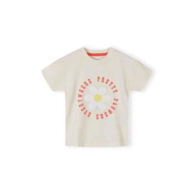 Minoti t-shirt creme blomst bomuld