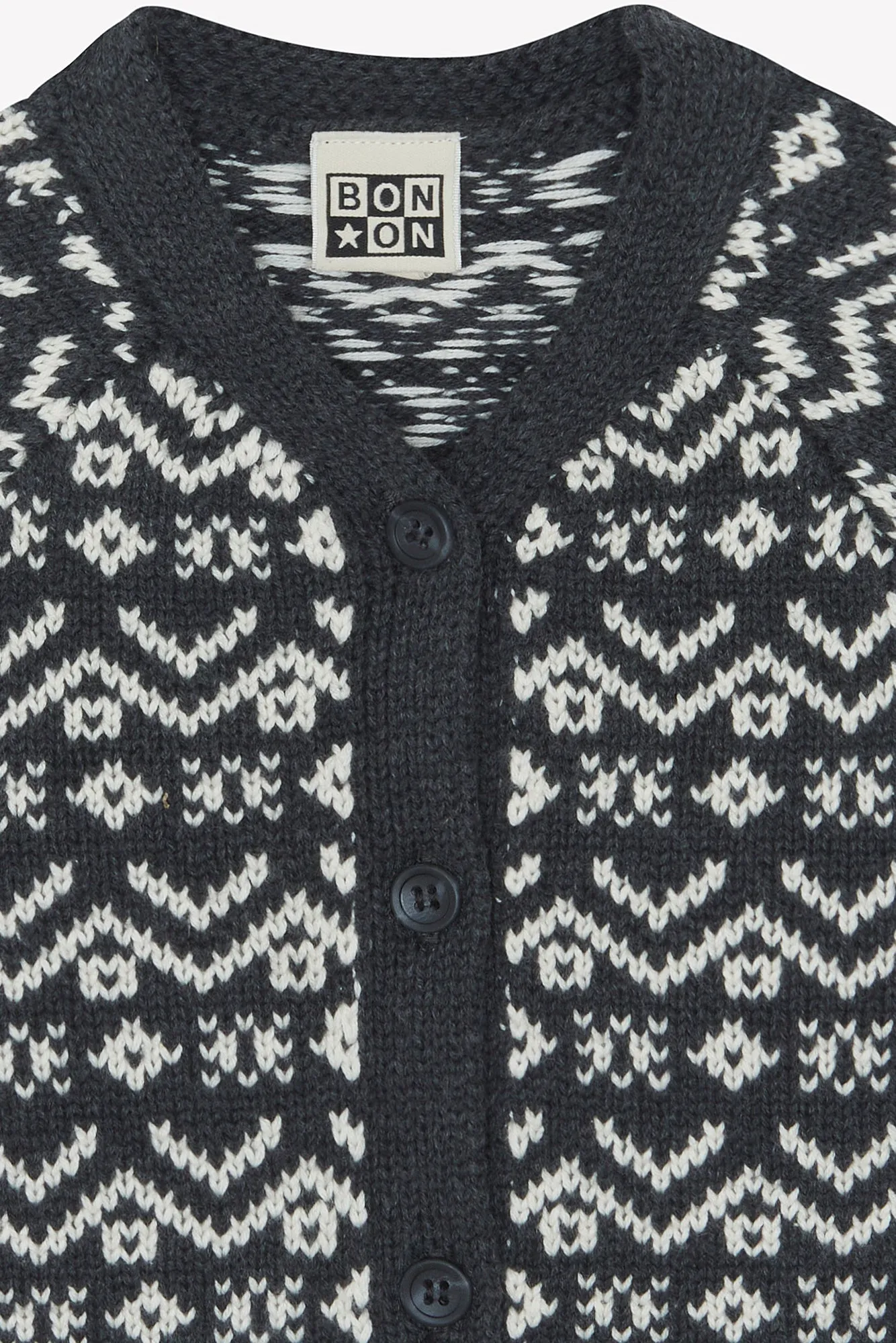 Bonton Mozza Carbone cardigan baby lynlås bomuld