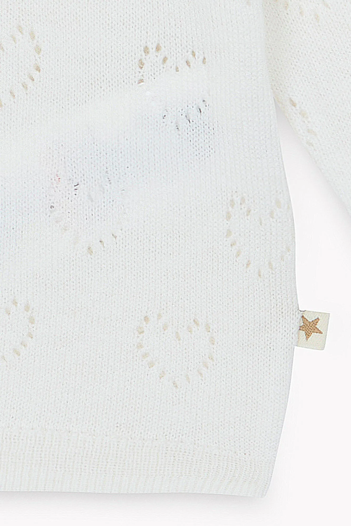 Bonton Lilou Coeur cardigan ecru hulmønster 4-14A