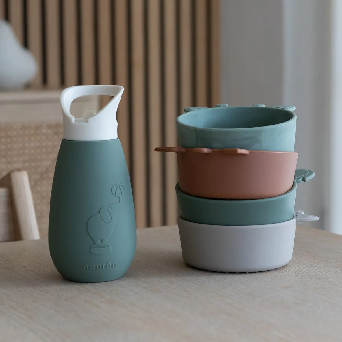nuuroo Pax drikkeflaske Dusty green 350 ml silikone