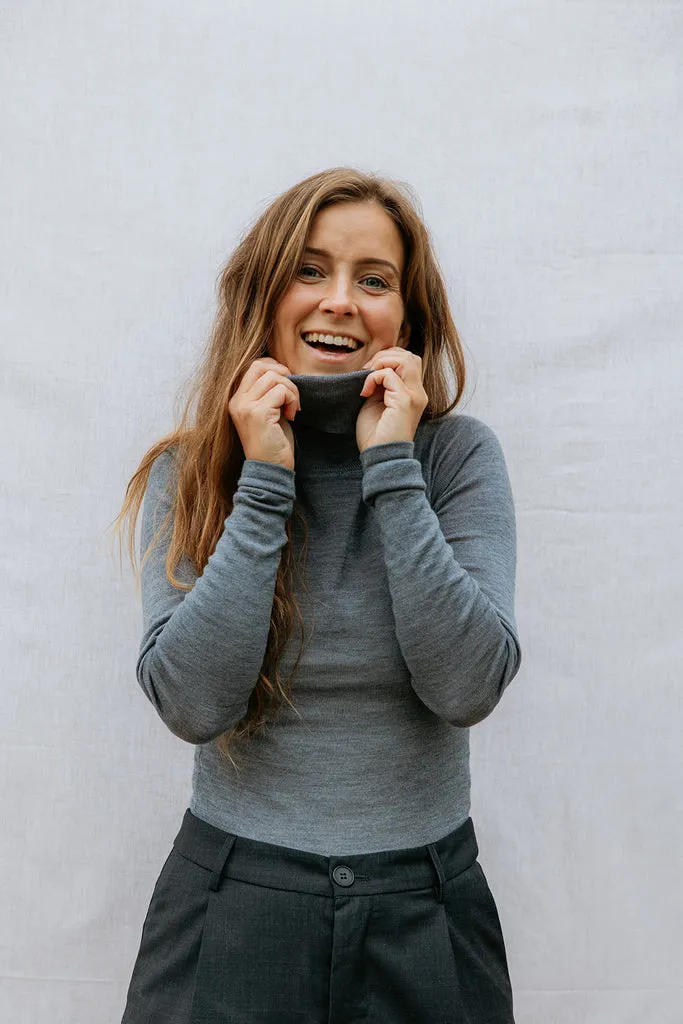 MarMar Copenhagen Trisha W Bluse Mid Grey Melange merinould