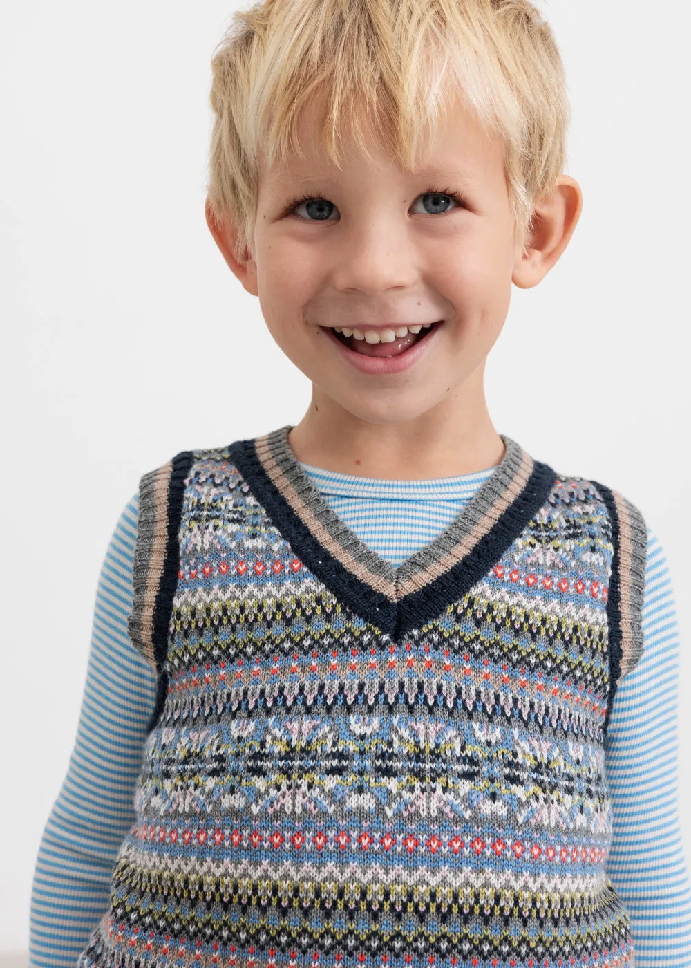 MarMar Taj strikvest Fair Isle varm uld