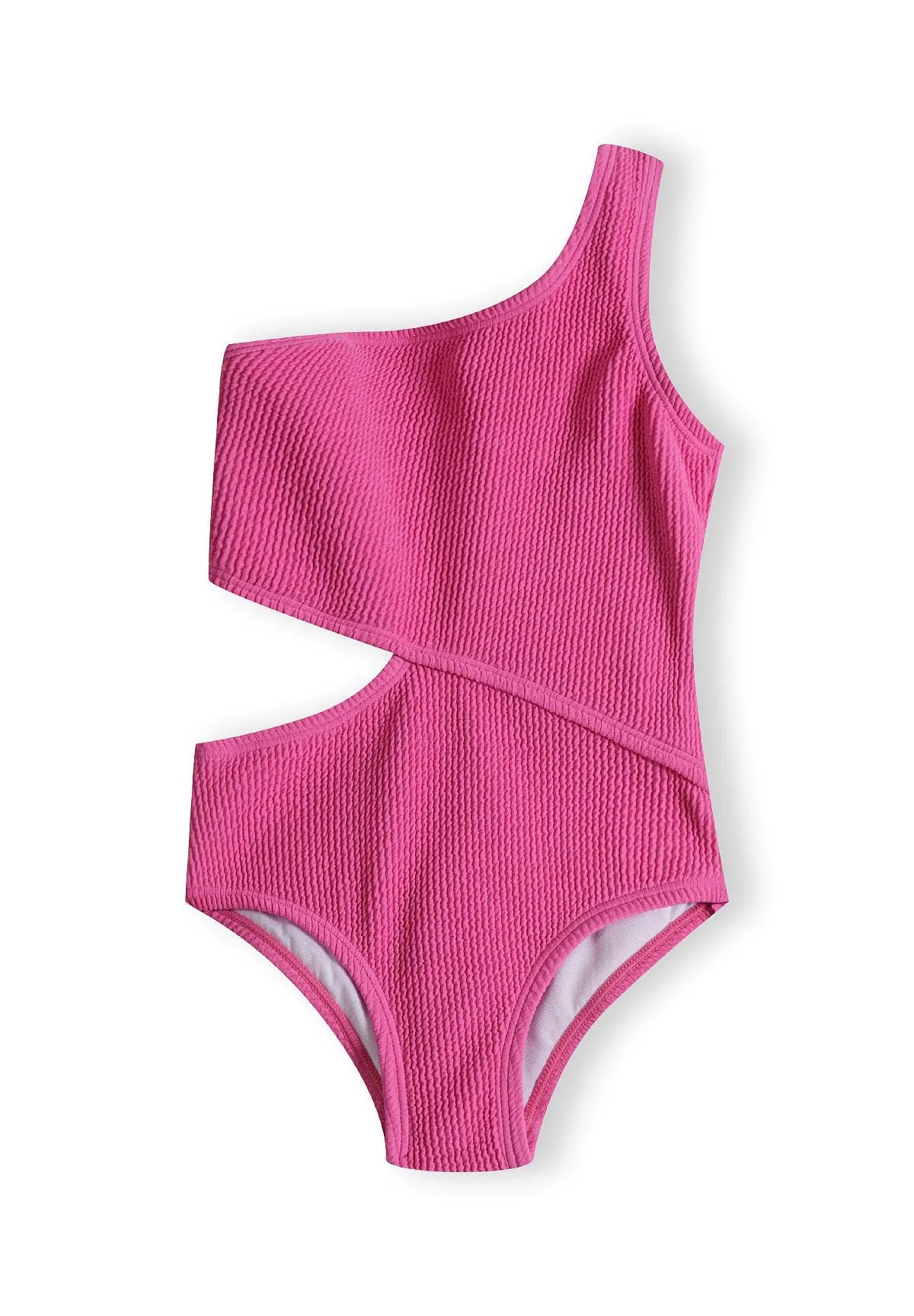 Minoti 42172 badedragt til piger neonpink one-shoulder