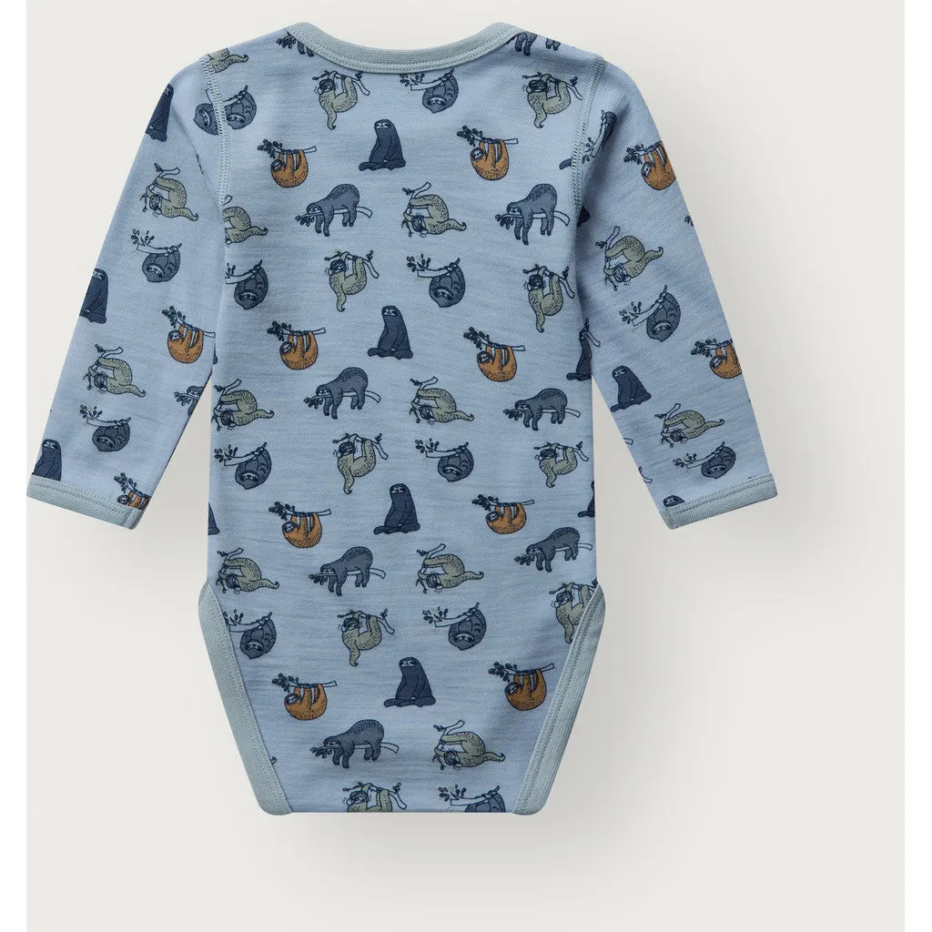 Hust & Claire Baloo Lazy body Baby Blue uld bambus
