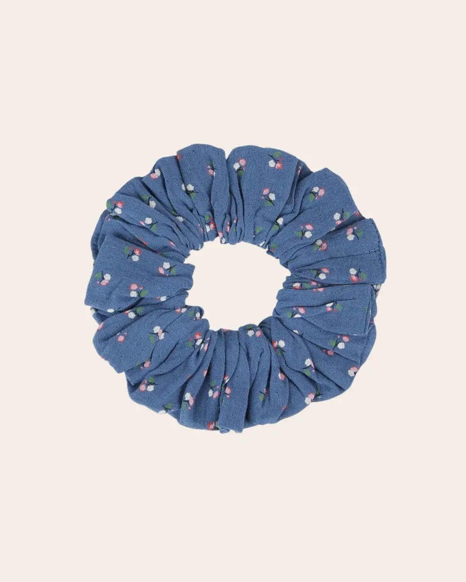 Emile et Ida Scrunchie blå mini blomst øko