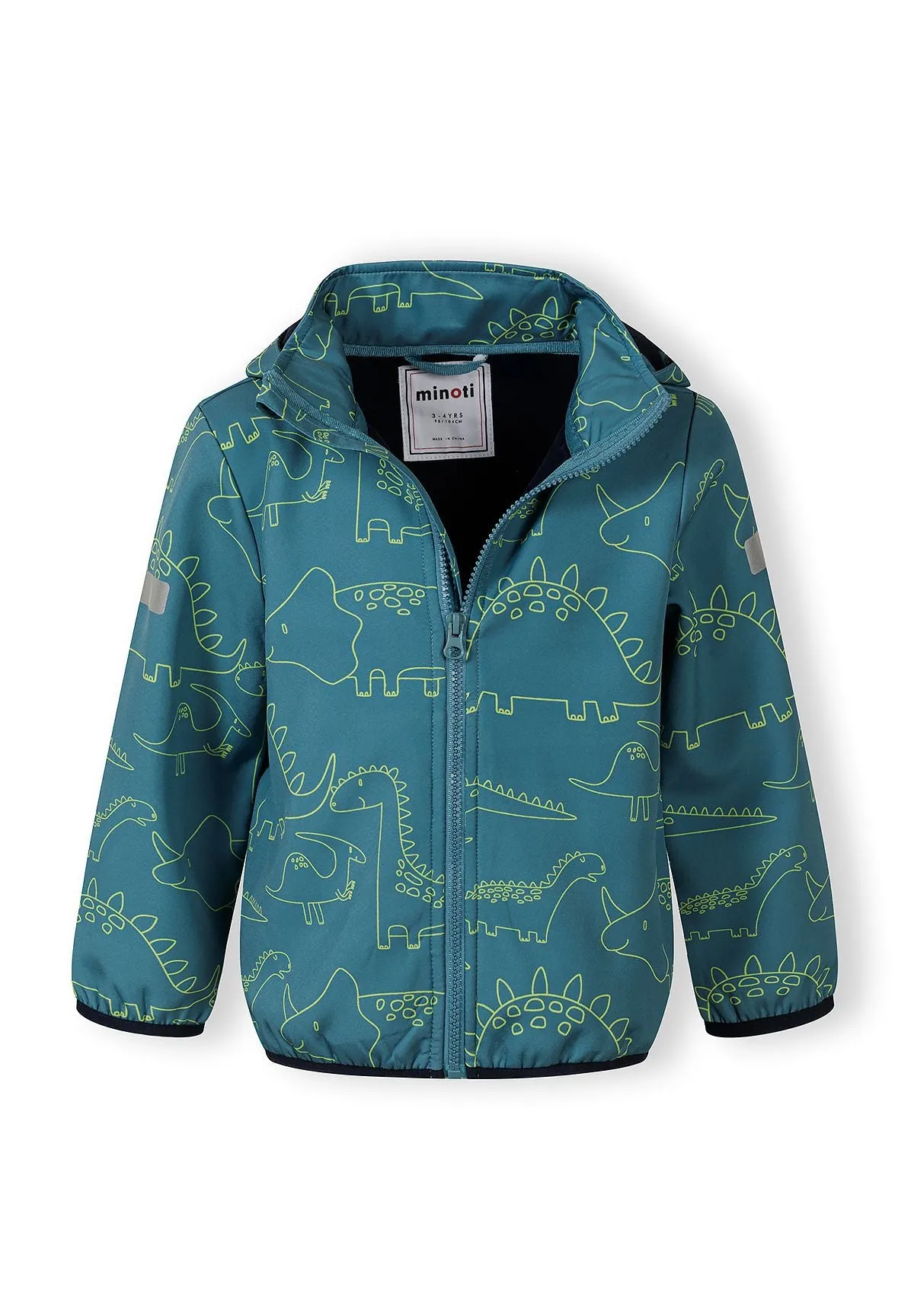 Minoti 44594 softshelljakke petrol dino str 104