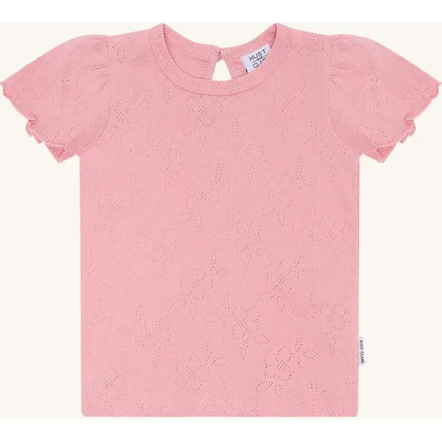 Hust & Claire HCAlma basic pointelle T-shirt Shell økologisk