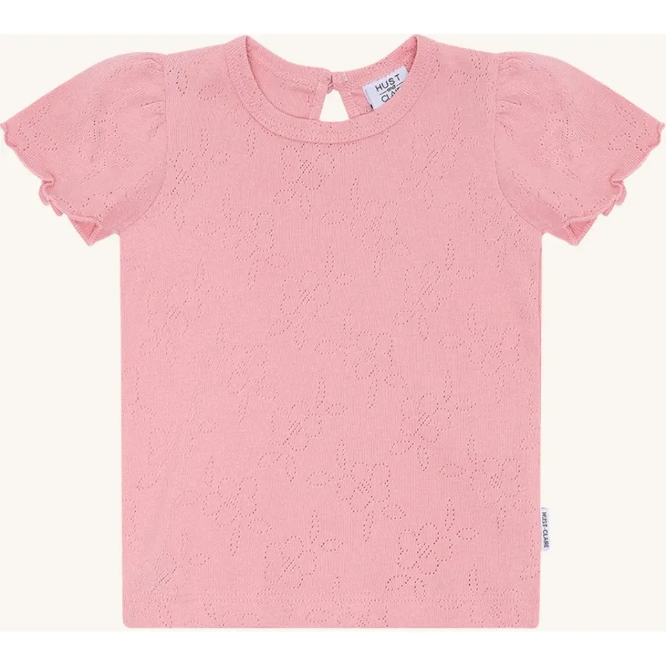 Hust & Claire HCAlma basic pointelle T-shirt Shell økologisk