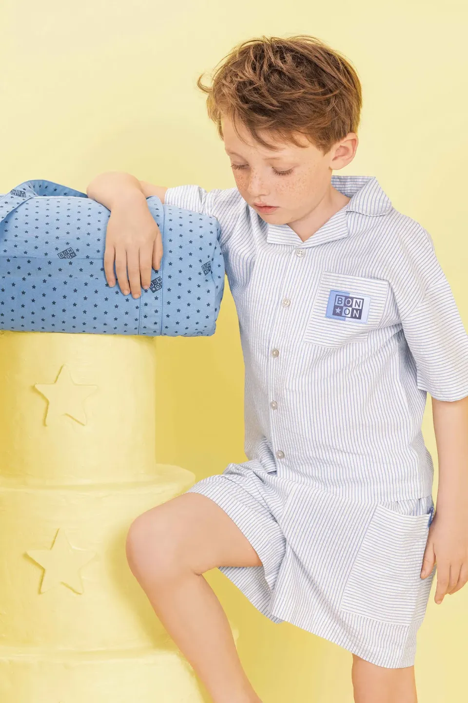 Bonton Lois shorts blå striber bomuld