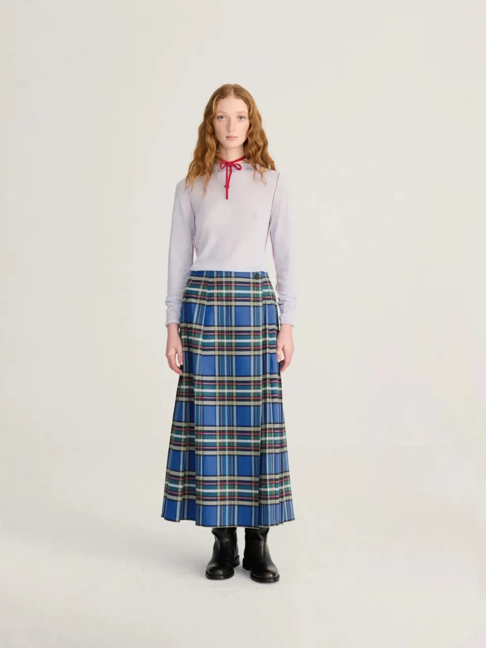 Bobo Choses All About Monsters Tartan nederdel blå