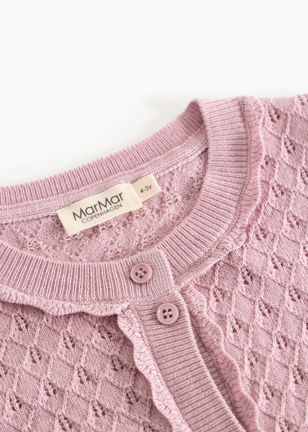 MarMar Tilda strikcardigan Soft Berry bomuld uld