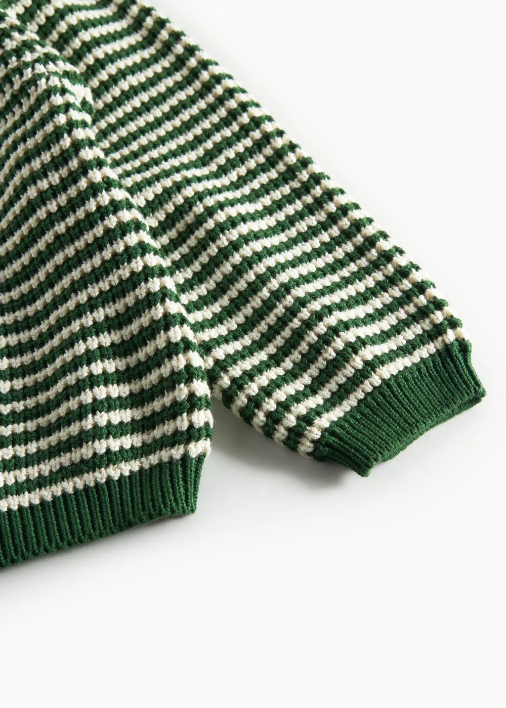MarMar Torin striktrøje Garden Green Stripe økologisk