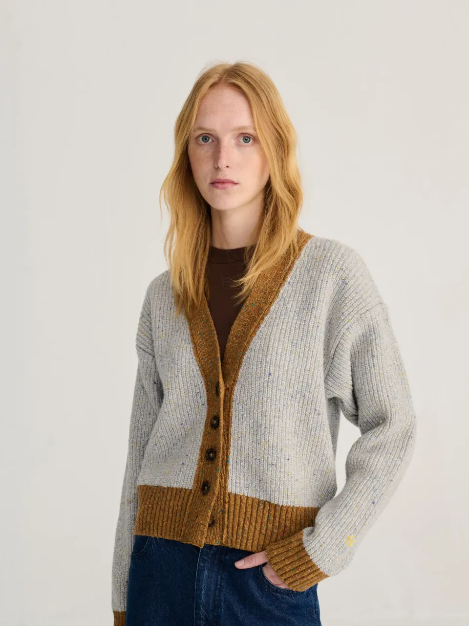 Bobo Choses Color Block strikcardigan lyseblå XS-XL