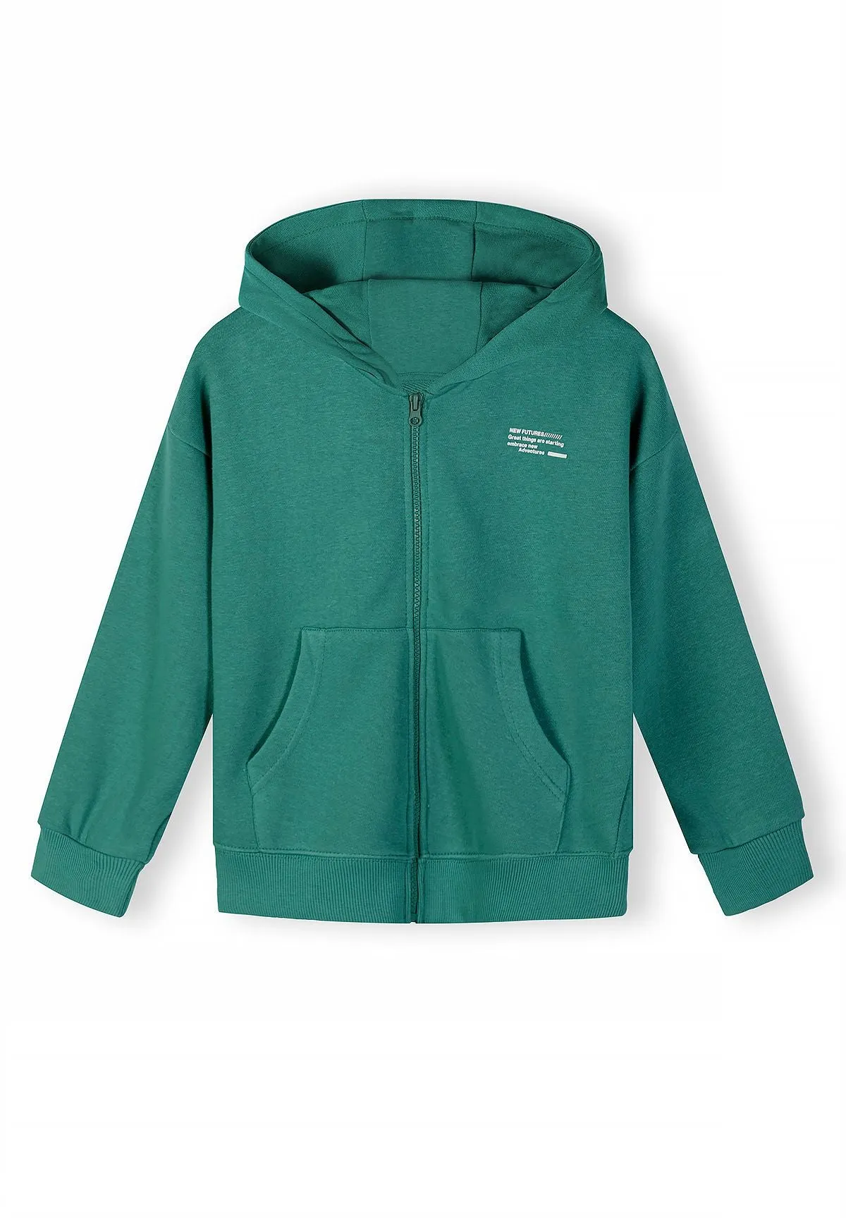 Minoti 44808 hoodie lynlås 2-pak grå petrol