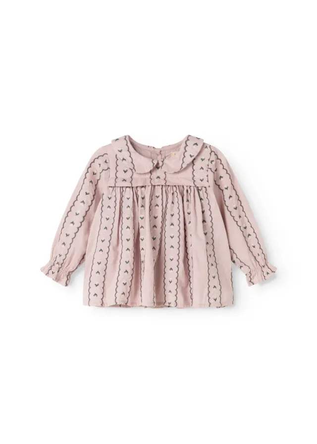 MarMar Tora bluse Dusty Purple Bloom broderi