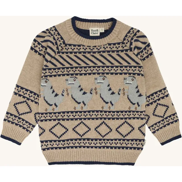 Hust & Claire Pelle Dino pullover Biscuit økologisk
