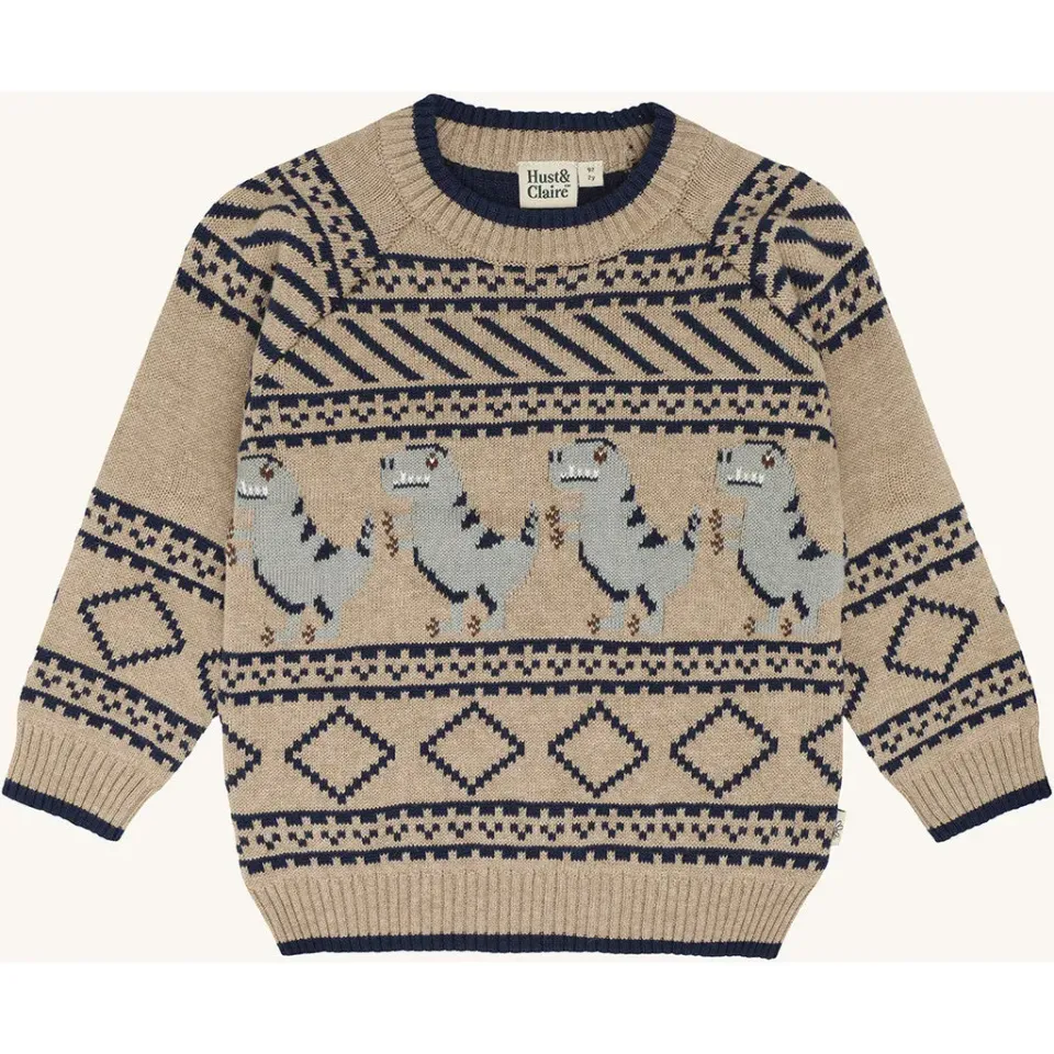 Hust & Claire Pelle Dino pullover Biscuit økologisk