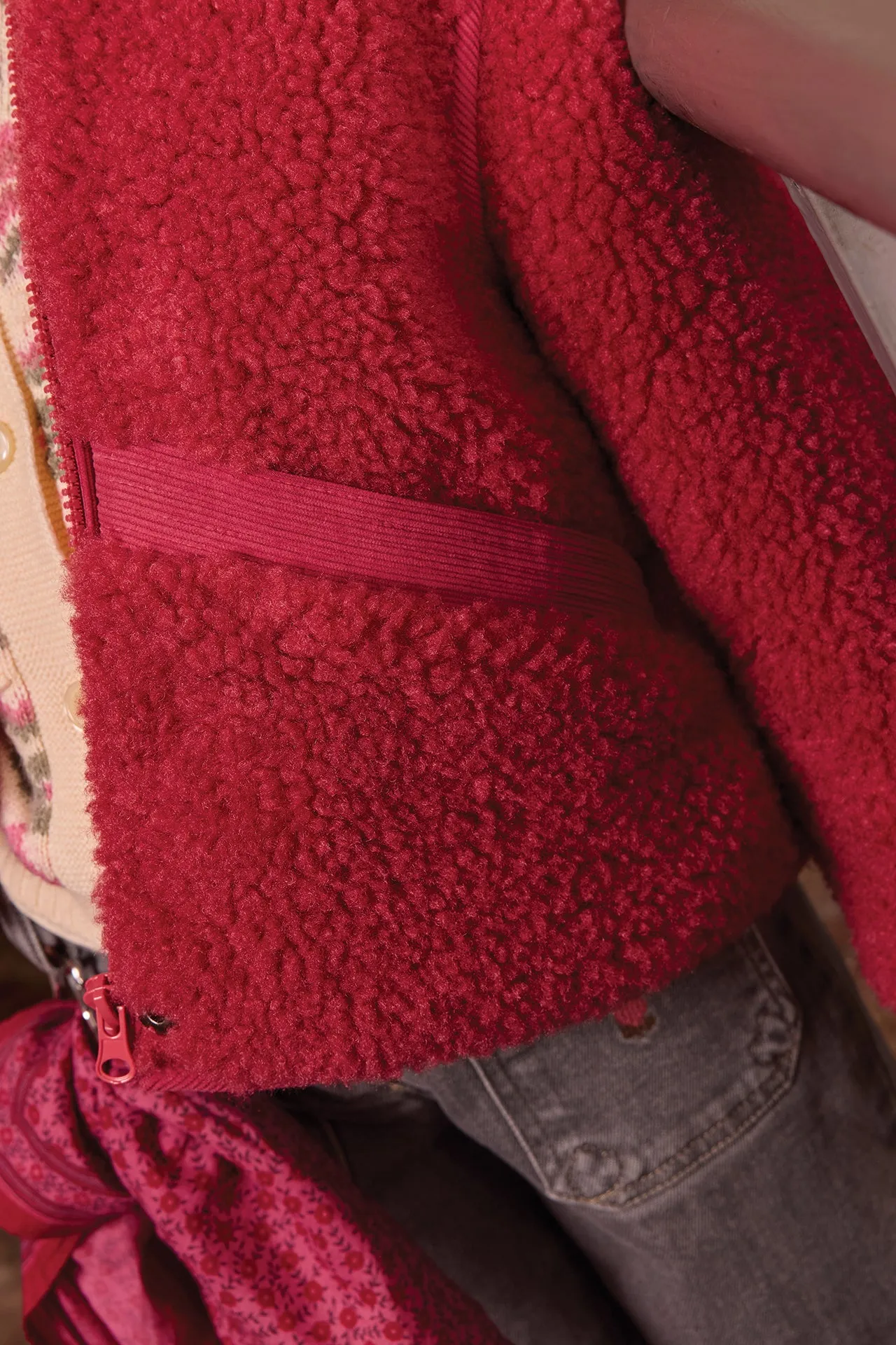 Bonton Peppa Elizabeth jakke sherpa rosa stjernelo
