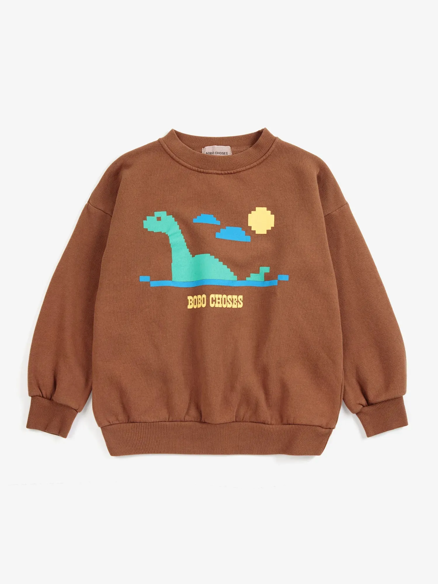 Bobo Choses Lake Monster sweatshirt mørkebrun 4-5Y