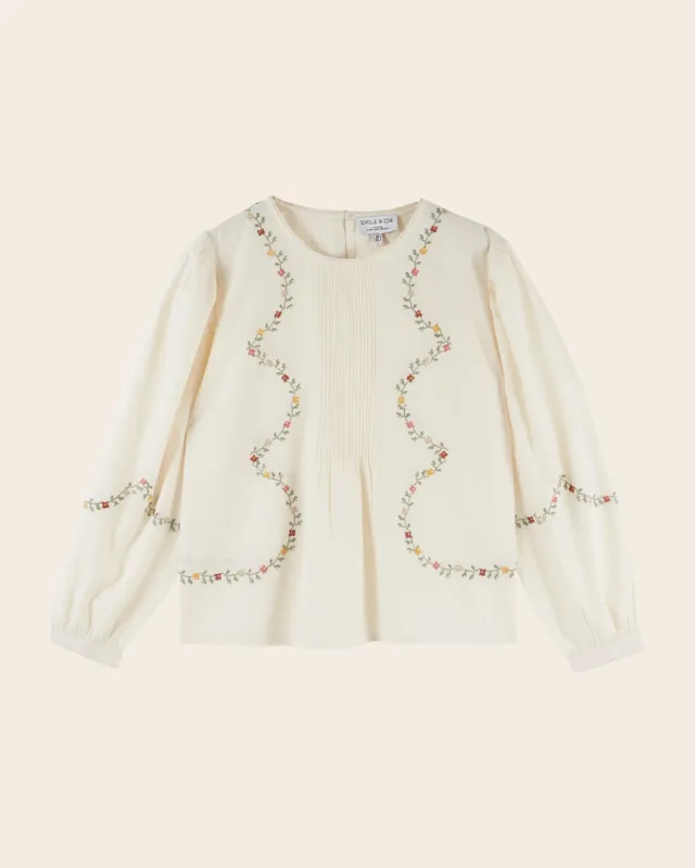 Emile et Ida Estelle blouse ecru broderet