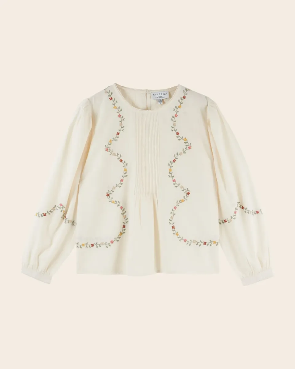 Emile et Ida Estelle blouse ecru broderet