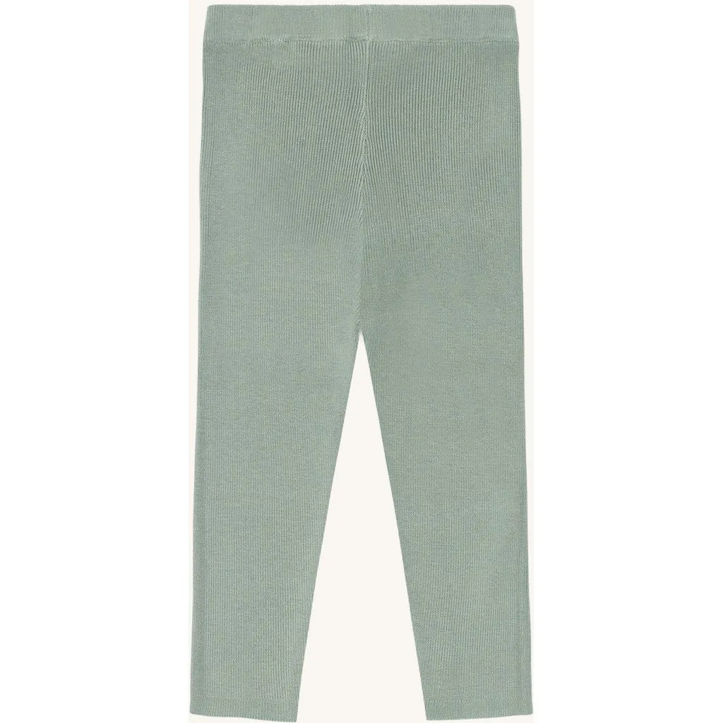 Hust & Claire Lui Knit Rib leggings Forest Fog bambus