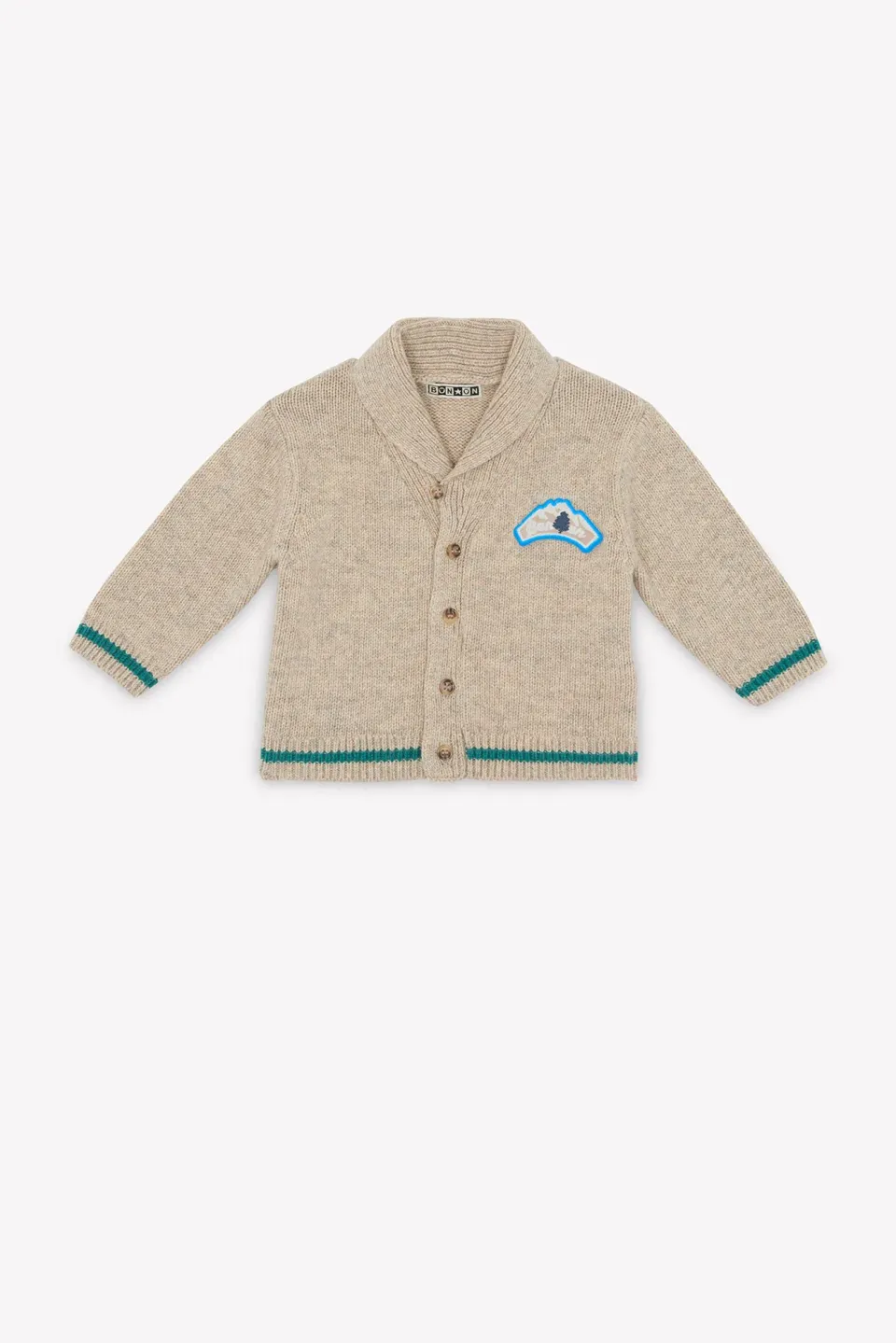 Bonton Hubert Renne cardigan beige bomuld sjalhals