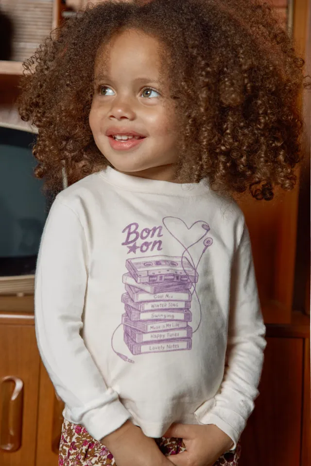 Bonton Taxo K7 langærmet T-shirt ecru bomuld