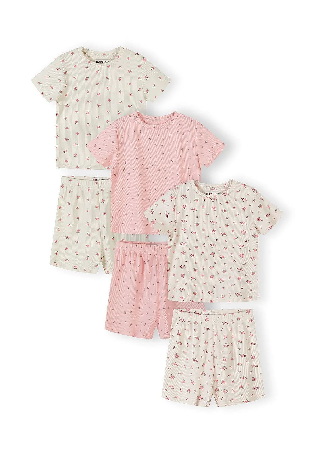 Minoti 44898 pyjamas rosa til piger 3-pak bomuld