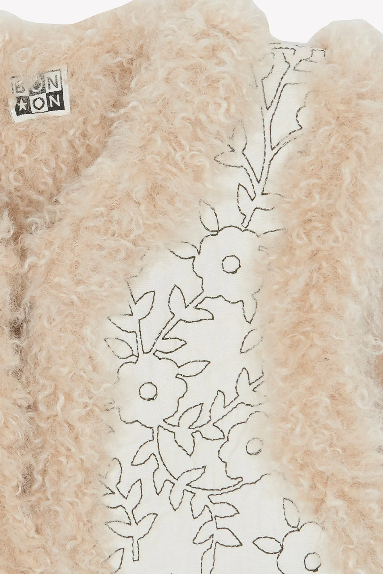 Bonton Maya Mouton vest imiteret pels blomst