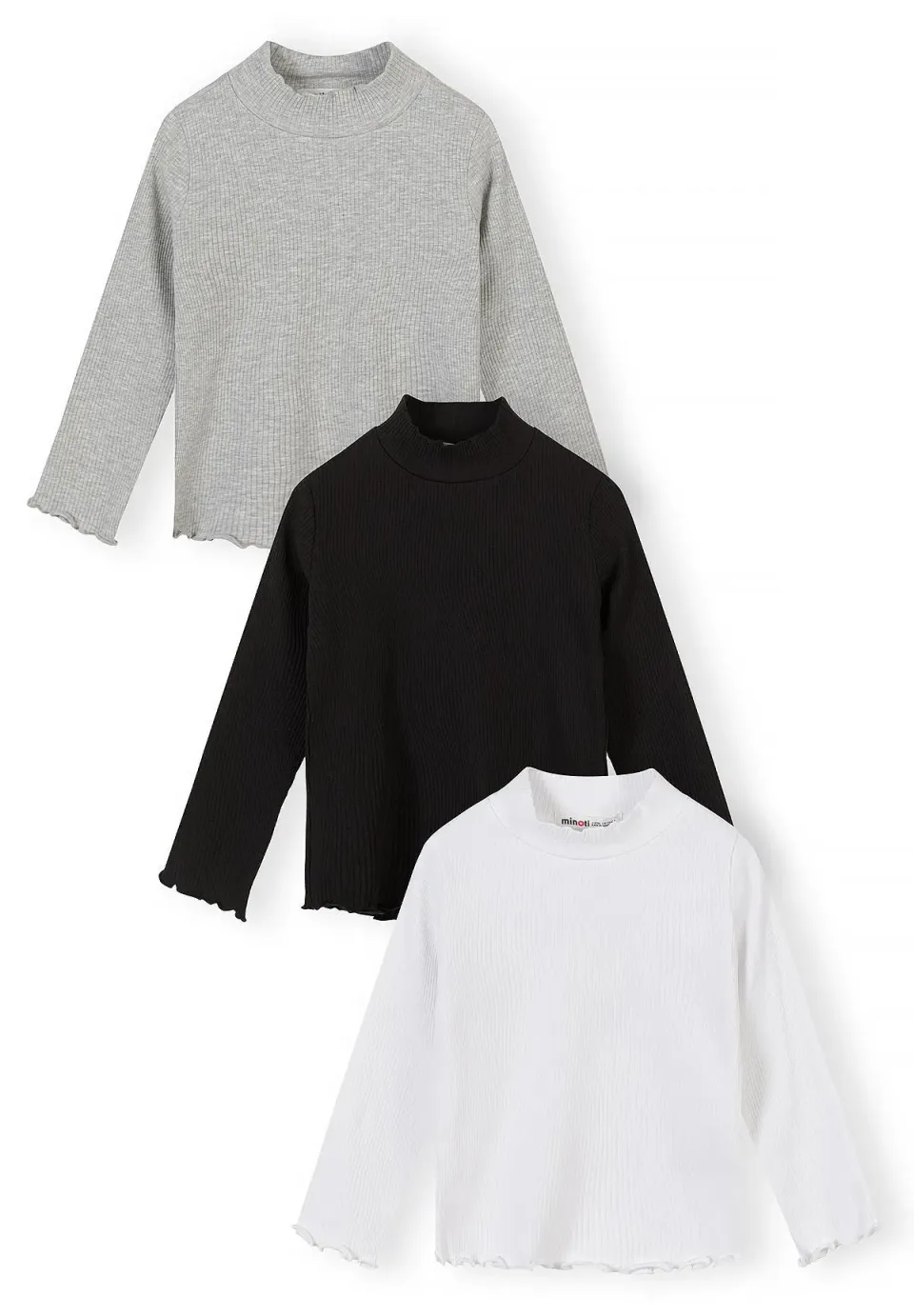 Minoti 45641 t-shirt 3-pak rib høj hals