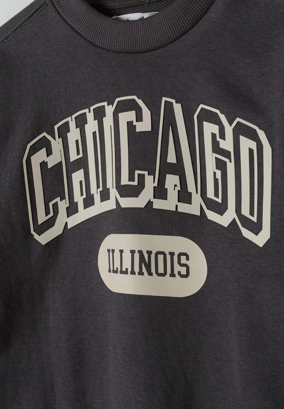 Minoti 42560 sweatshirt antracit Chicago bomuld