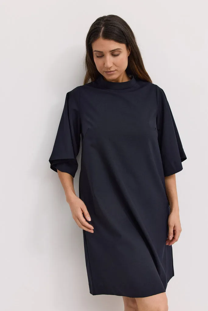 MarMar Danny W kjole Dark Navy uldmix knælang