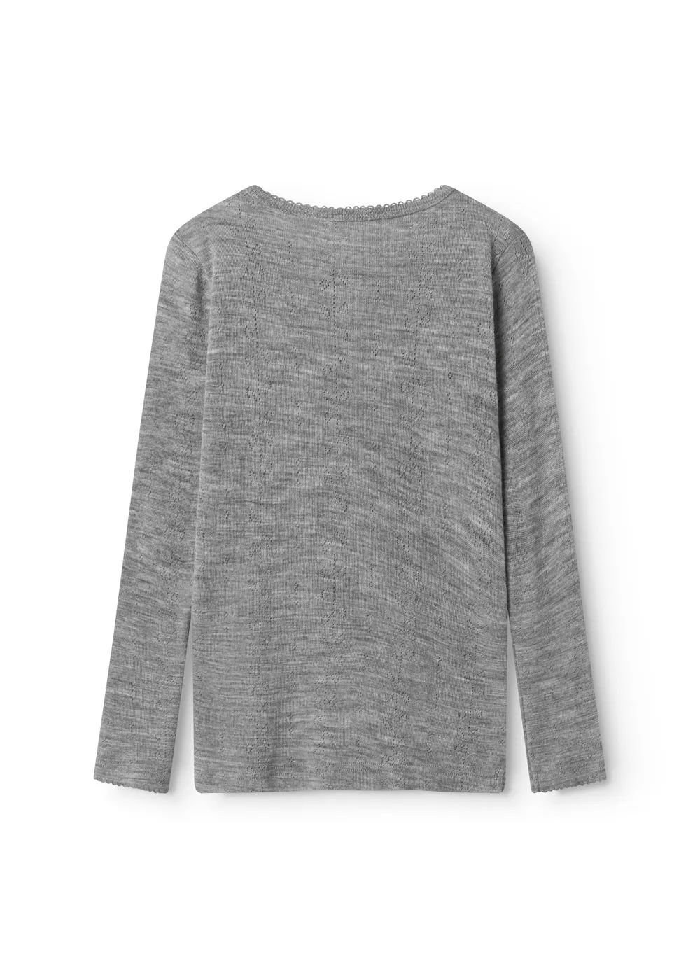 MarMar Tamra uld T-shirt Grey Melange pointelle