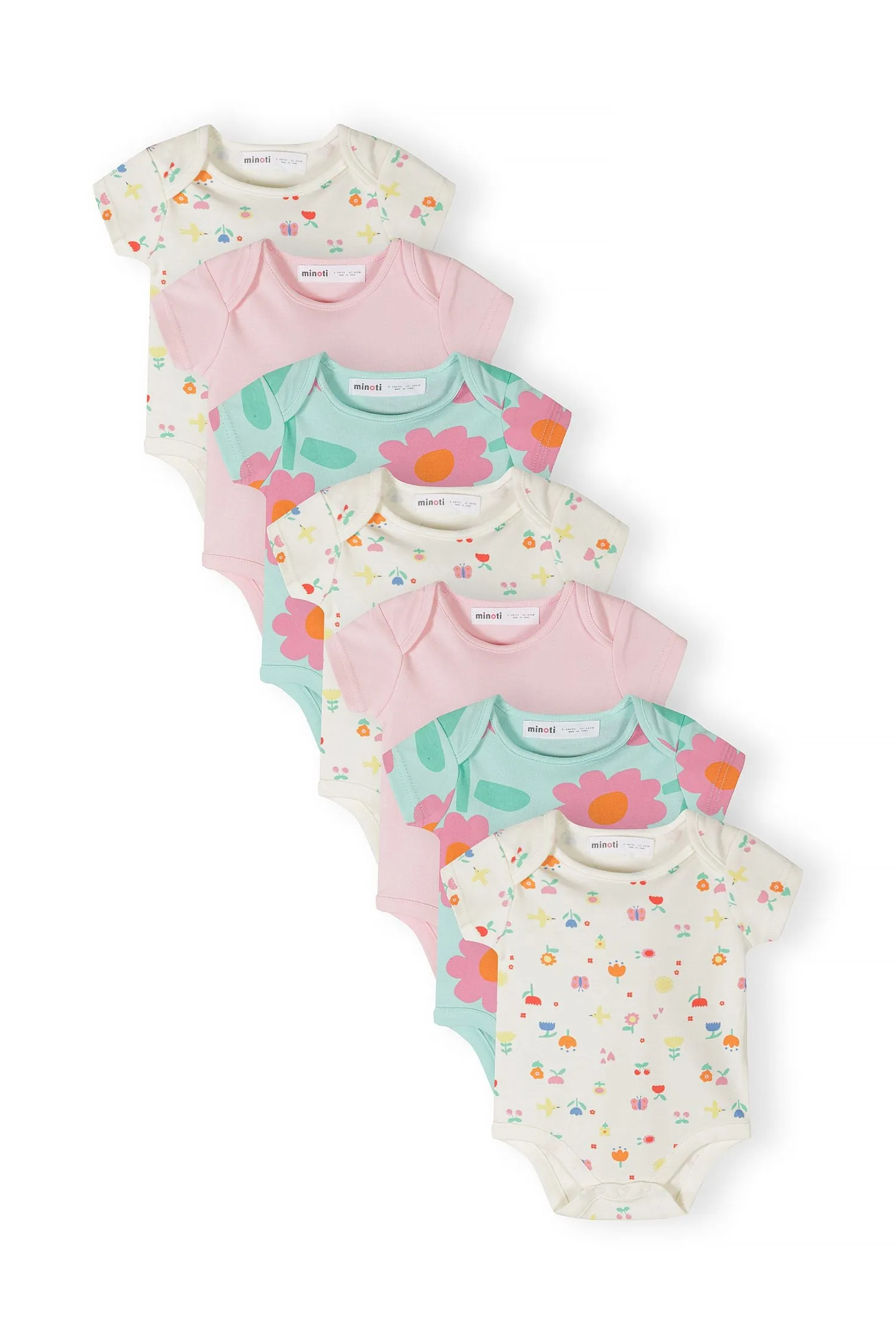 Minoti 44534 body til piger 5-pak blomstret