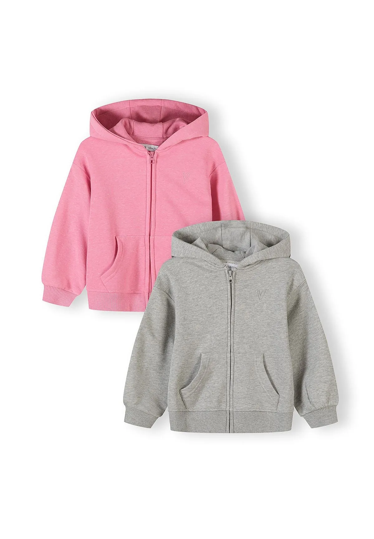 Minoti 44736 hættetrøje 2-pak lynlås rosa