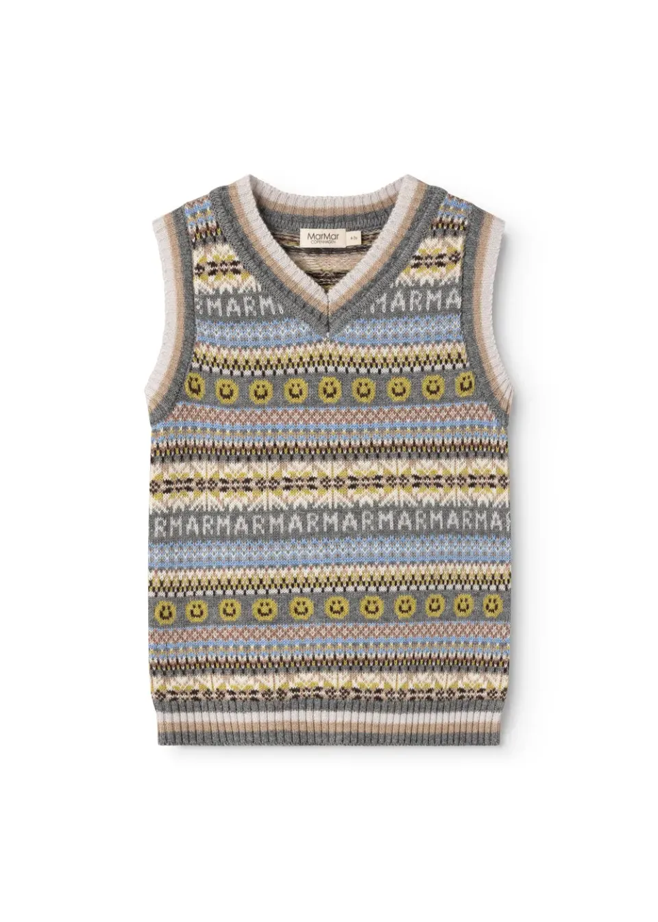 MarMar Taj strikvest Fair Isle bomuldsuld