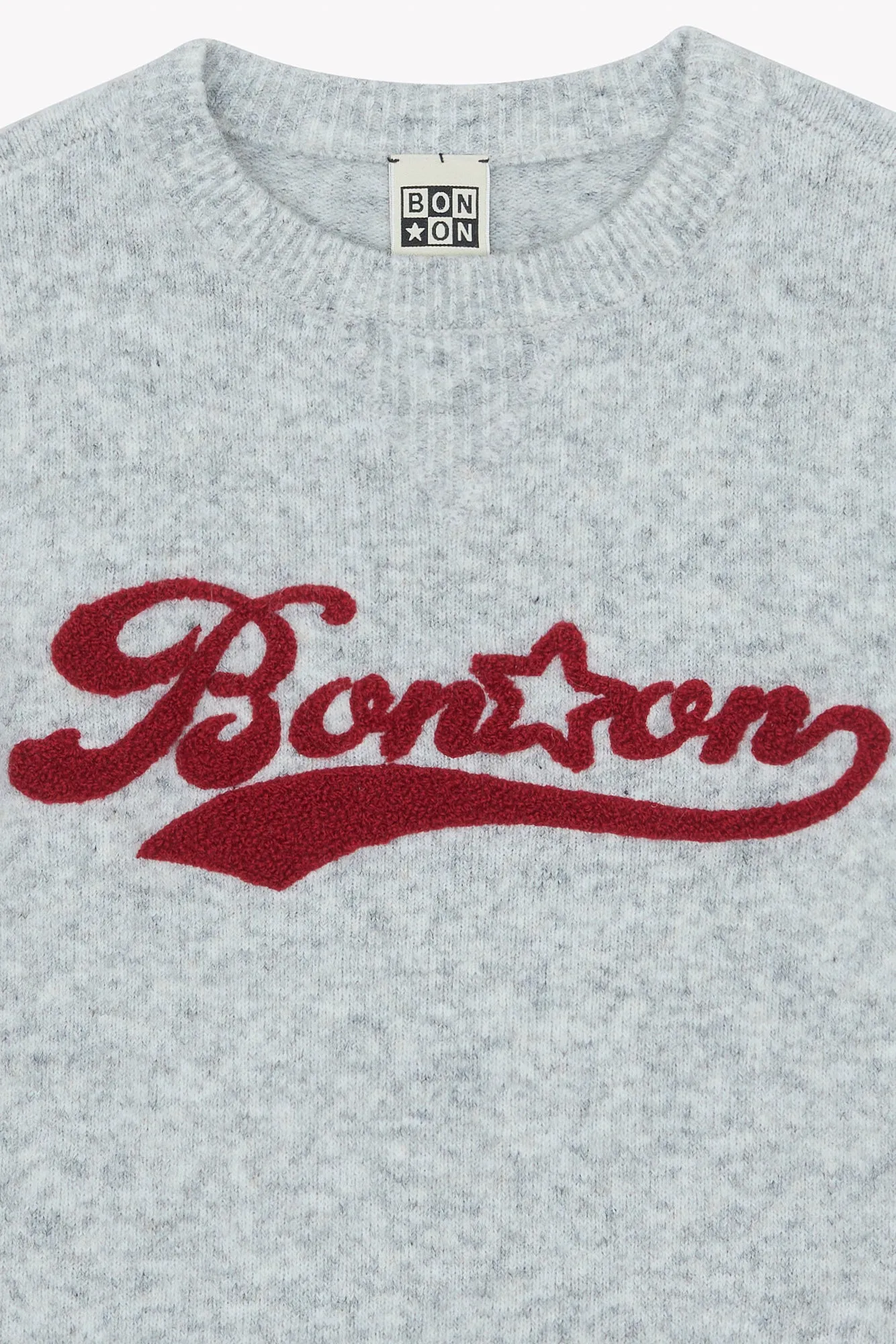 Bonton Faroe Missouri striktrøje grå logo drenge