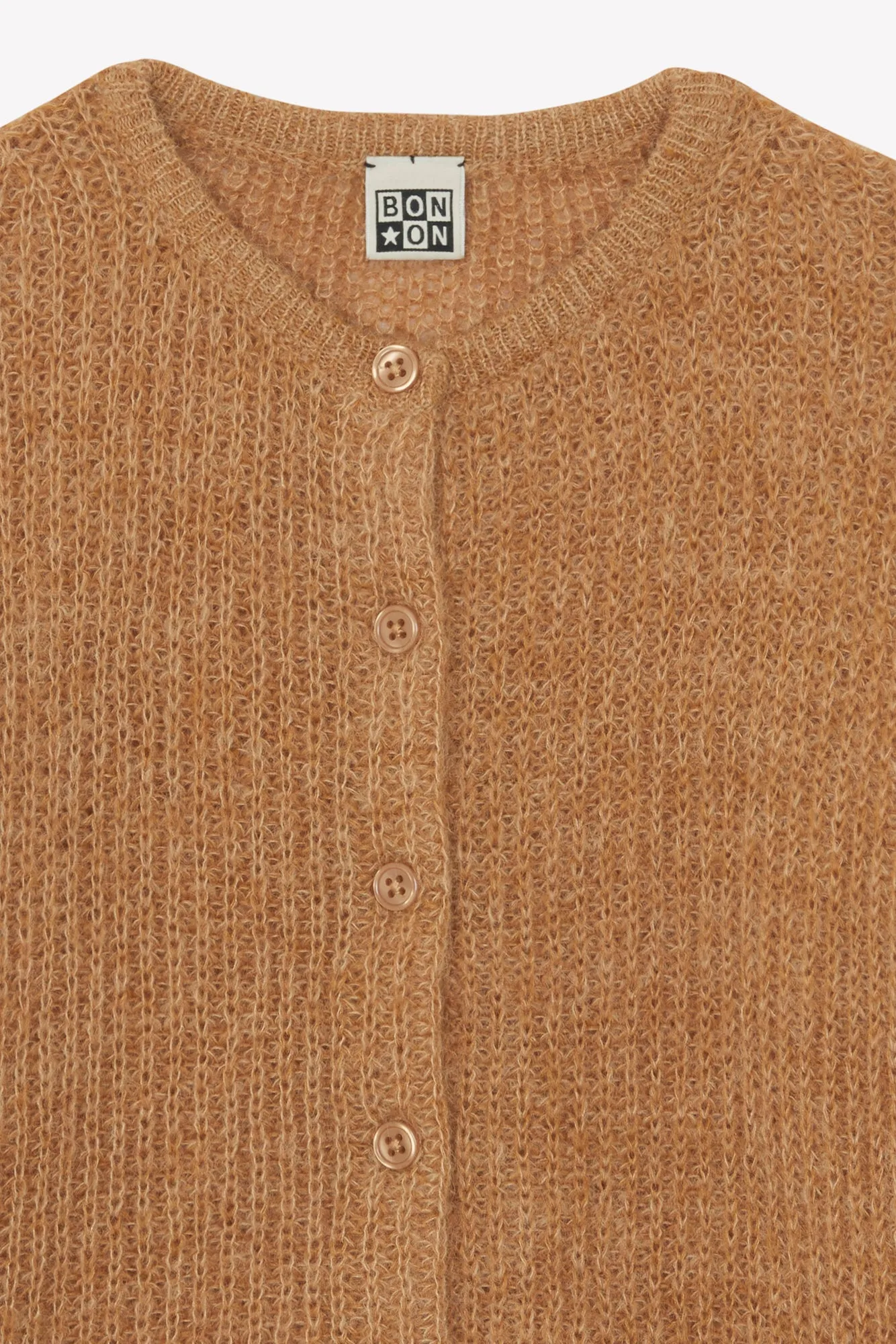 Bonton Lizbeth Barn cardigan brun ribstrik