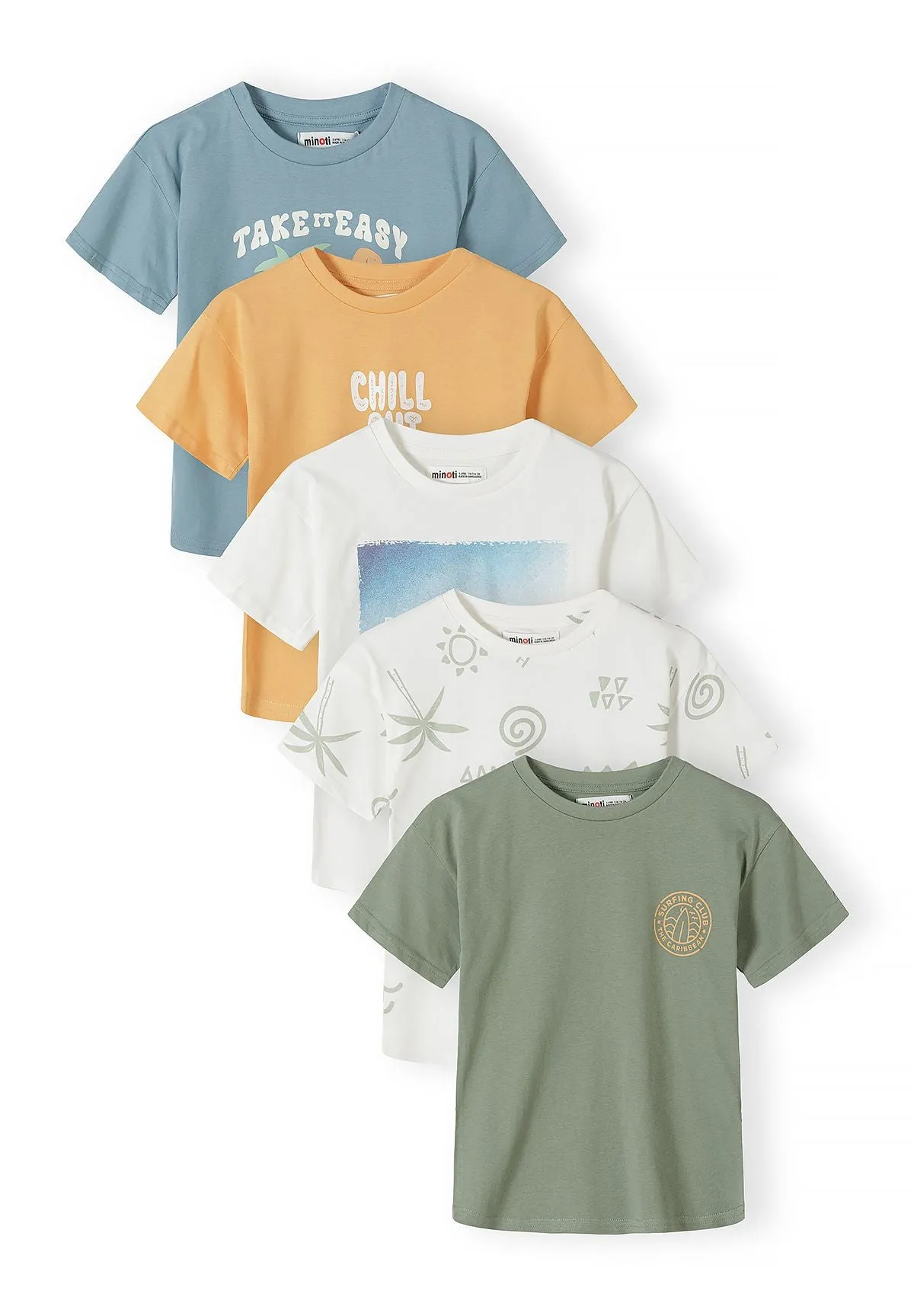 Minoti 44873 drenge t-shirts 5-pak surf bomuld